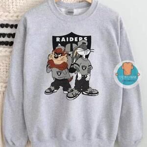 Las Vegas Raiders 1992 Looney Tunes Bugs Taz Sweatshirt